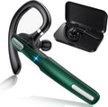 Bluetooth Headset, Wireless Bluetooth Earpiece V5.0 Hands-Free Earphones with Built-in Mic for Driving/Business/Office, Compatible with iPhone and Android (Green)
