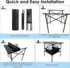 LEADALLWAY Folding Camping Table with Large Storage and Carrying Bags,28x28x28inchs