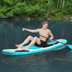 UPWELL Universal Kayak Seat with Detachable Storage Bag & 4 Adjustable Strap, Paddle Board Seat with Memory Foam Padded and Backrest for Kayak, Canoe, Sup