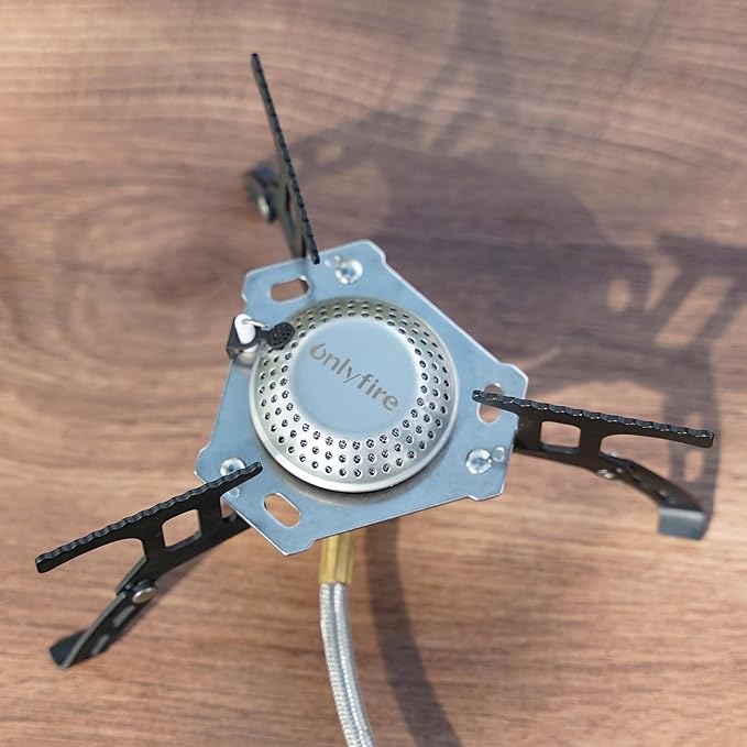 ONLYFIRE Portable Camping Gas Stove, Backpacking Camp Stove with Piezo Ignition, 1LB Propane Adapter, Mini Camp Stove with Carry Bag for Outdoor Cooking, Picnic, Camping and Hiking, GS333