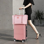 Kono Suitcase Luggage Set Expandable(only 28") Carry On Hardside Luggage with TSA Lock Spinner Wheels (Nude/Rose Pink, 6 piece set)