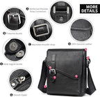 Augus Men's Leather Messenger Bag Shoulder Crossbody Backpack Bags Purse for Women Vintage Anti-Theft Waterproof Casual