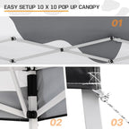 EAGLE PEAK 10x10 Slant Leg Pop-up Canopy Tent Easy One Person Setup Instant Outdoor Beach Canopy Folding Portable Sports Shelter 10x10 Base 8x8 Top (Cow Print)