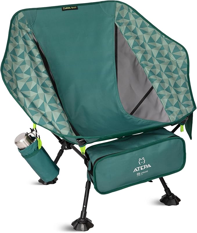 ATEPA UFO3.0 Backpacking Camping Chair, Ultralight Extra Wide Comfortable Folding Chairs 330lbs Heavy Duty Portable Hexagon Ergonomic Height Adjustable Seat with Anti-Sinking Feet for Hiking Outdoor