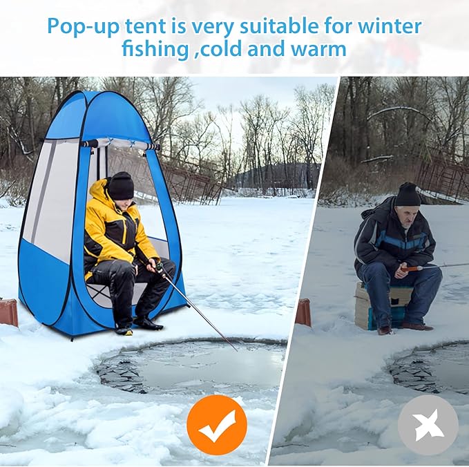 Pop Up Tent, Clear Outdoor Tents Sports Fishing, Rainproof and Windproof Beach Camping, Lightweight and Sturdy, Easy Set Up, UPF 50+ Portable Folding 39" x 64"