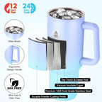 40 oz Tumbler with Handle and Straw or Convert to 40 oz Insulated Water Bottle Fits in Cup Holder. Stainless Steel Metal Water Flask with 2 Lids for Travel,Camping,Gym Sports Coffee Mug Thermal Cup