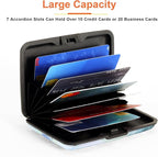 Mayski Credit Card Holder, RFID Blocking, Aluminum Alloy Hard Case, Small Mini Business Metal Wallet for Women Men, Deer