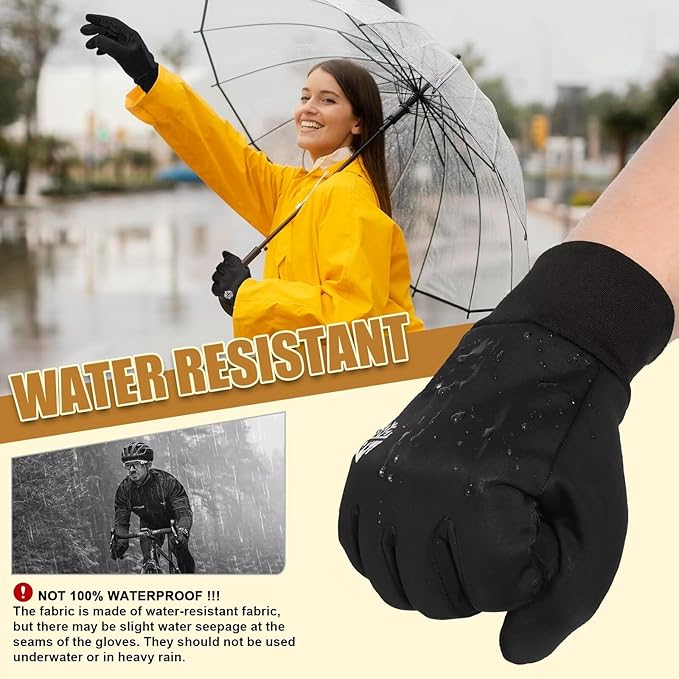 Pixel Panda Winter Gloves for Men Women Warm Touchscreen Gloves for Cold Weather Thin Water-Resistant Windproof Non-Slip Gloves for Cycling, Driving, Running, Hiking