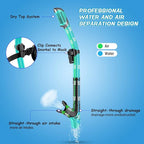 Greatever Dry Snorkel Set,Panoramic Wide View,Anti-Fog Scuba Diving Mask,Professional Snorkeling Gear