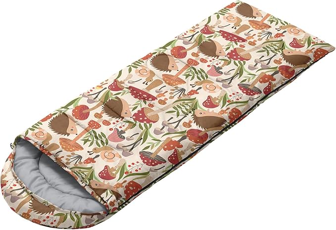 AILONEN Outer Space Astronaut Camping Sleeping Bags,Lightweight & Waterproof,3 Season Warm & Cool Weather,Cartoon Sleeping Bags for Kids,Boys Girls Travelling,Outdoors