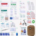 Carlebben EMT Pouch MOLLE Ifak Pouch Tactical MOLLE Medical First Aid Kit Utility Pouch (With Medical Supplies Tan)