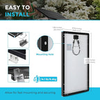 Renogy Solar Panel 100 Watt 12 Volt, High-Efficiency Monocrystalline PV Module Power Charger for RV Marine Rooftop Farm Battery and Other Off-Grid Applications, 100W Black Frame, Frame-100W