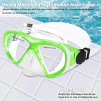 Kids Swim Goggles Snorkel Diving Mask for Boys Girls Ages 5-15, Two-Color Anti-Fog Swimming Goggles with Nose Cover