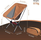 Naturehike YL08 Ultralight Camping Chair, 2.38 LBS Portable Backpacking Chair with Anti-Sinking Feet, Lightweight Compact Folding Hiking Camp Chair