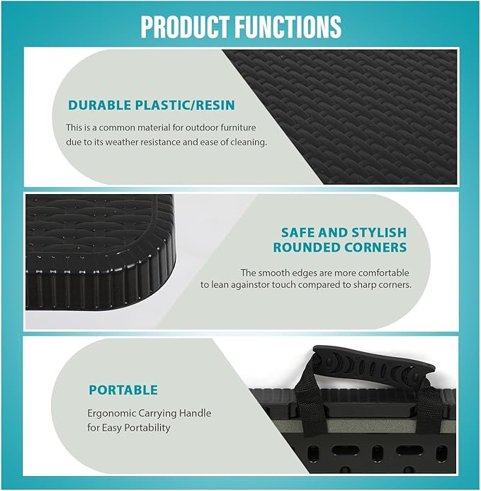 FDW Folding Table Half Portable Foldable Table for Parties Backyard Events (Black Ratten, 6 FT)