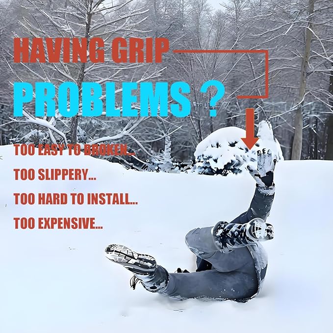 Ice Cleats for Shoes and Boots, Ice Snow Traction Cleats Grippers, Non Slip Shoe Ice Grippers,10 Steel Rubber Spikes Crampons Anti Easy Slip Studs Crampons Slip-on Stretch Footwear