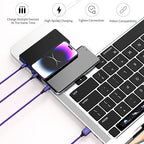 Multi Charging Cable(2Pack 4FT), Nylon Braided 3 in 1 Universal Charger Cable Multiple Charger Cord with Type-C/Micro USB and IP Port, Compatible with Most Cell Phones（Purple）