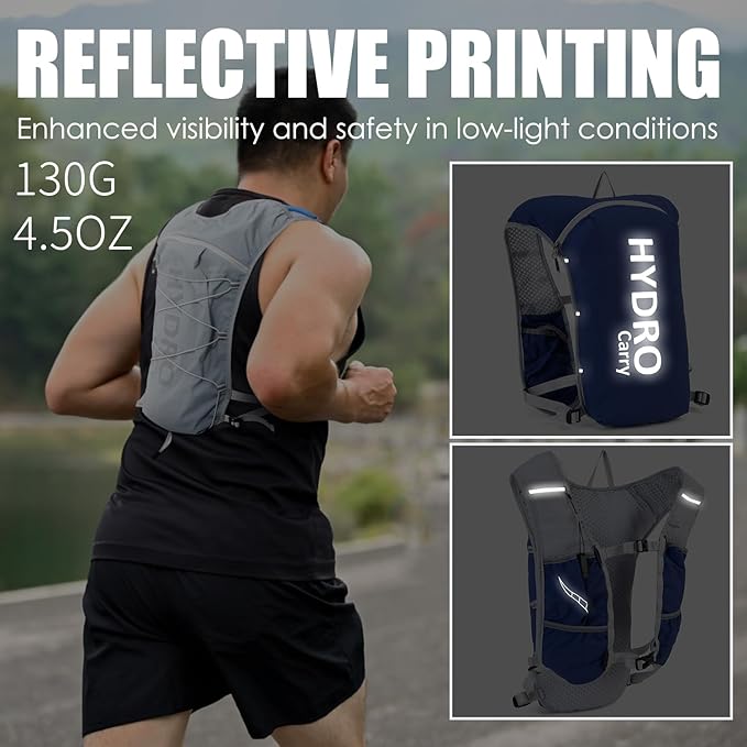 Lightweight Running Vest for Women and Men Hydration Backpack Pack with 1.5L Water Bladder Bag for Hiking Trail Running Gear Cycling Marathon