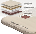 Double Self Inflating Sleeping Pad,2.7" Extra Thick Memory Foam Camping Pad, 60S Fast Air Self-Inflating Camping Mattress Pads, 4 Season Sleeping Mat for Camping Rooftop Tent Car Truck Van