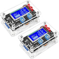 DROK DC Voltage Regulator Adjustable - 2pcs LCD Display Boost Converter 6-30V to 7-32V 5A, 12v to 24v DC Step Up Converter with Protective Case