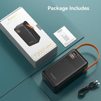 Power Bank 72000mAh Power Station, 130W Fast Charging, Portable Outdoor Generator with Smart Digital Display, Retractable Lighting - Perfect for Travel, Camping, Home Backup