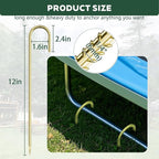 20 Pieces 12 Inch Long 1/4In Diameter Heavy Duty J Hooks,Heavy Duty Rebar Metal Fence Ground Garden Tent Stakes,Ground Spikes Anchors for Fencing,Outdoor Chicken Wire Trellis Stakes,Anti-Rust Golden