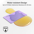 WHEREMYLUV-Item-Finder-for-Wallet, Ultra Thin Bluetooth Tracker Card Compatible with Apple Find My, Rechargeable GPS Locator, IPX8 Waterproof, Slim Smart Card for Men & Women (Purple)