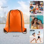 PLULON 6 Pcs Drawstring Bags Bulk Orange Drawstring Backpack String Backpack Cinch Sack Sport Gym Backpack Bags for Yoga Traveling Outdoor Sports