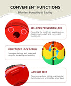 Upgraded Collapsible hickened Portable Camping Stool with Adjustable Height and Retractable for Fishing, Hiking, BBQ, Concert Party, Outdoor (Rainbow Red)