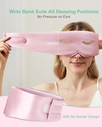 BeeVines 100% Pure Silk 3D Contoured Eye Mask, 22 Momme Mulberry Sleep Mask for Men & Women, Large Size Blindfold for Lash Extensions, Face-Hugging Eye Masks for Sleeping, Travel & Yoga