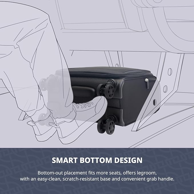 Verage Underseat Carry On Luggage with Wheels & USB Port,14 inch Wheeled Spinner Carry-on Luggages Bags for Airlines, Lightweight Overnight Suitcase for Men Women (14-Inch Compact Underseat Pro)