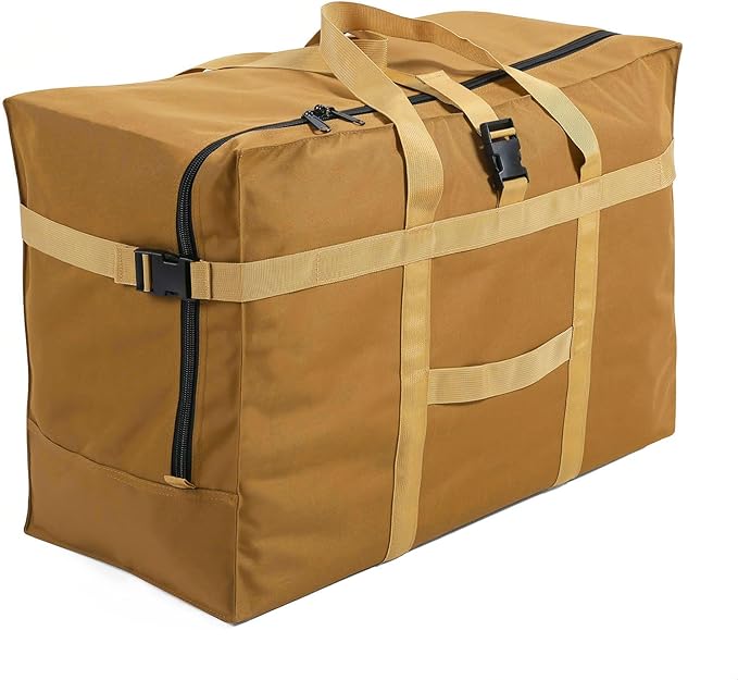 Large Duffel Bag, Waterproof Carry on Weekend Overnight Storage Bag over Luggage for Airline, Travel, Camping, Moving