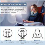 SPRFUFLY Neck Pillow for Traveling, Airplane Pillow with Sleep Mask and Ear Plugs, Breathable Removable Cover & Ergonomic Design - Essentials Travel Pillow for Airplane/Car Road Trip(Azure Blue)