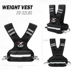 FUFF weighted vest woman 4–10 lb/11–20 lb/20–32 lb Unisex with 6 Weight Bags, Reflective Adjustable Weighted Vest for Walking, Exercise and Strength Training