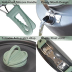 MEETSUN Portable Camping Pots and Pans Set,Aluminium Camping Cooking Set with Heat-Resistant Handles,Foldable Design,Quick-Clean Camping Cookware Set for Backpacking, Hiking,Survival,Emergency