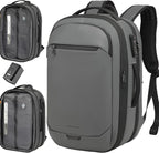 Vacuum Seal Travel Backpack 45L with Pump - Expandable Air Compression System, Water-Resistant Business TSA Lock, Laptop Backpack, Carry-On Suitcase Luggage, Gifts for Men