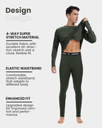 Men's 100% Merino Wool Base Layer Sets Lightweight Active Base Layer for Ski