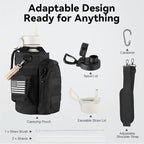 KXIAOCHEN Insulated Water Bottle, Stainless Steel Water Bottle, 2 Lids (Straw and Handle Lid),Wide Mouth Metal Water Bottles Keep Hot and Cold, Double Walled, Thermo Mug, Metal Canteen