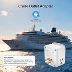 2 Pack Cruise Ship Approved Outlet Extender, Non Surge Protector Power Strip with 3 AC Outlets & 2 USB (1 USB-C), Multi Plug Adapter, Travel Cruise Essentials, ETL Listed.