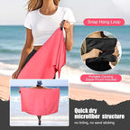 Quick Dry Travel Towel, 3 Sizes 1 Pack Camping Microfiber Towel, Lightweight Fast Drying Towels Set 60"x30", 30"x15", 15"x15" w/Bag for Gym, Beach, Hiking, Swimming, Red