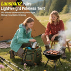 Lanshan 2 Person Tent Hiking Ultralight Camping Tent Professional 15D Silnylon Rodless Trekking Pole Tent Waterproof Backpacking Outdoor for Camping, Bivvy