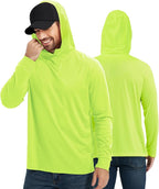 ProtectX High Visibility Sun Protection Lightweight Long Sleeve Hoodie, UPF 50+ Quick-Dry, SPF UV Shirt, Active Wear