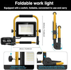 10000LM LED Work Light: Portable Work Light with 16.4FT/5m Cord - IP66 Waterproof Flood Light for Outdoor Indoor Job Site Workshop Garage Construction Site Lighting,Tool Gifts for Men Dad Him
