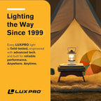LUXPRO Retro LED Lantern - Battery-Powered Emergency Lantern - Water Resistant - Bright LED Lamp for Indoor & Outdoor Use - Use for Tents, Hiking or Hurricane Prep (Beige, Pack of 2)
