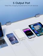 Portable Charger with Built in Cable and AC Wall Plug, USB C Power Bank 12000mAh 22.5W Super Fast Charging, Lightweight Portable Phone Charger Travel Battery Pack for iPhone, ect