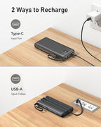 VEEKTOMX Portable Charger Built-in Cables, 20000mAh Power Bank for iPhone, Fast Charge USB C Battery Pack Travel Essentials Powerbank Compatible with iPhone 17/16/15/14, Samsung S25/24, Android, etc
