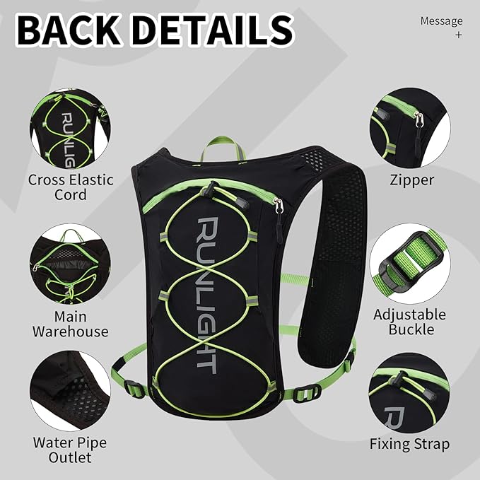 Running Vest for Women Men Lightweight Hydration Backpack Pack with 1.5L Water Bladder Bag Hydro Daypack for Hiking,Trail,Skiing,Camping,Cycling,Race,Marathon