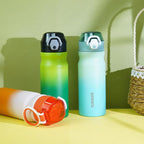 BJPKPK Insulated Water Bottle 18oz Stainless Steel Water Bottles With Straw And Carry Handle Double Wall Metal Thermo,Mint