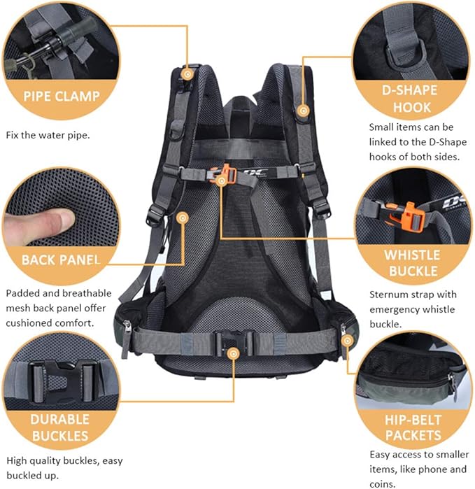 Diamond Candy Waterproof Hiking Backpack for Men and Women, Lightweight Day Pack for Travel Camping