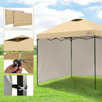KAMPKEEPER 10x10 Easy Pop Up Canopy Tent with 2 Sidewalls, Instant Outdoor Shade Shelter with 2 PCS Removable 10FT Sun Walls, Quick Setup Waterproof and UV-Resistant for Patio, Camping, Backyard